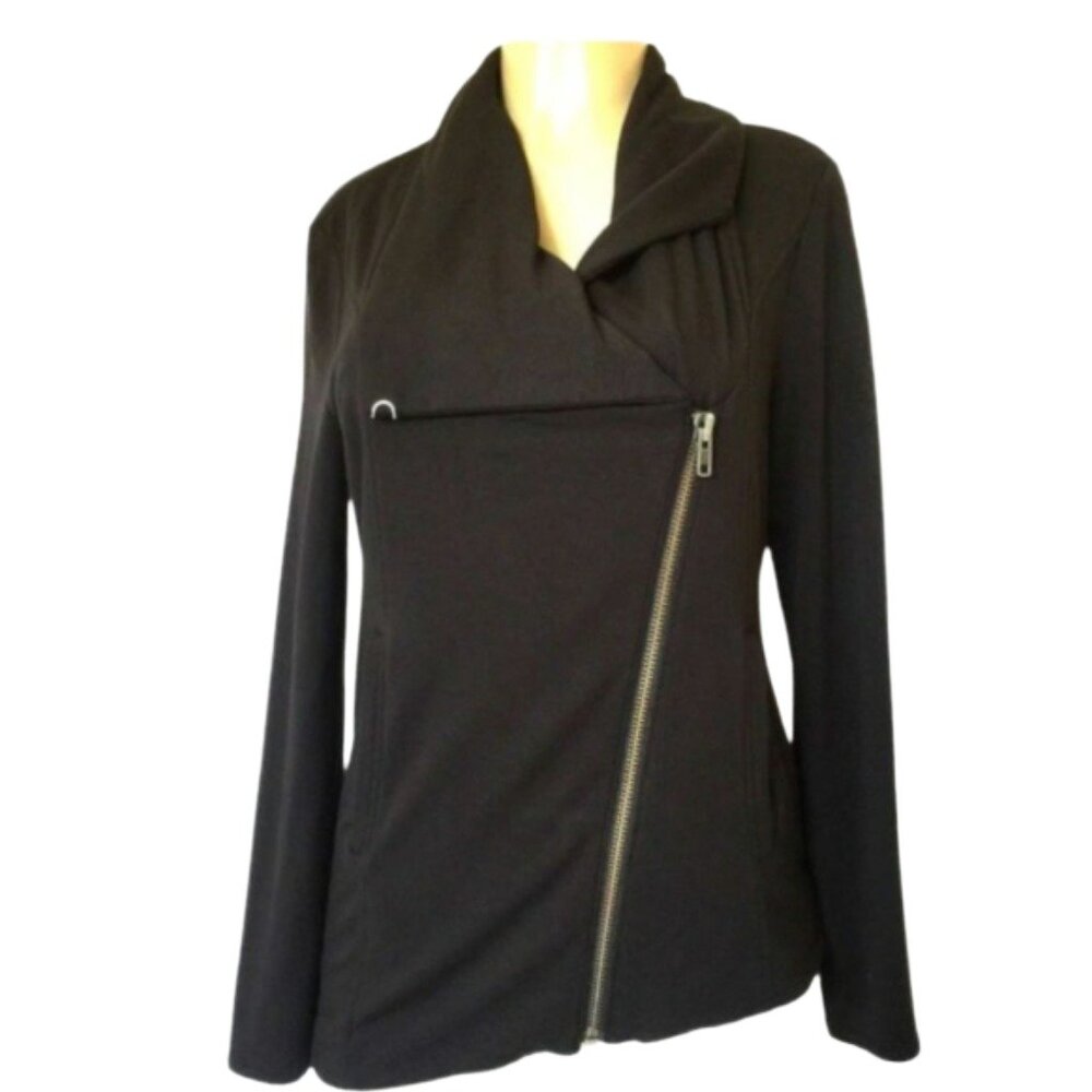 Helmut Lang Villous Asymetric Knit Jacket in Black. SZ Small Excellent pre-owned